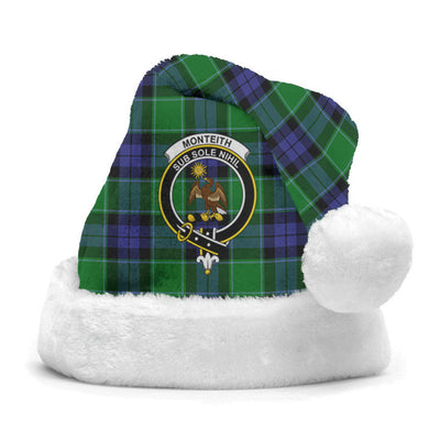 Clan Monteith Tartan Crest Christmas Santa Hat