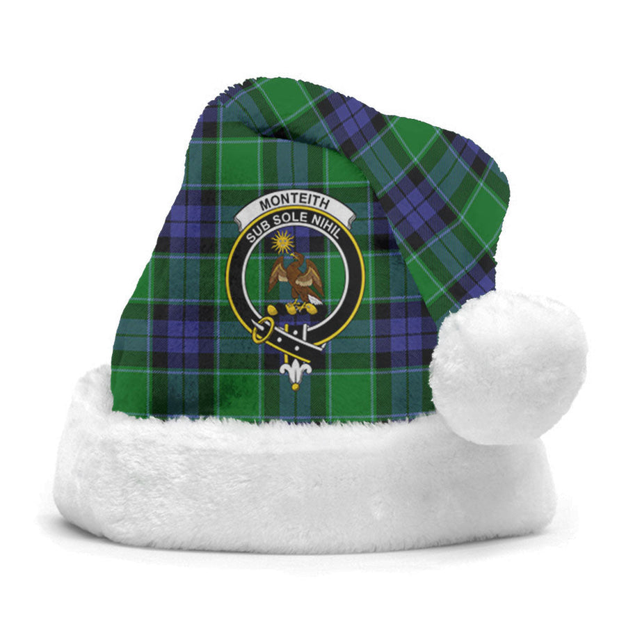 Clan Monteith Tartan Crest Christmas Santa Hat JY27 Monteith Tartan Tartan Santa Hat