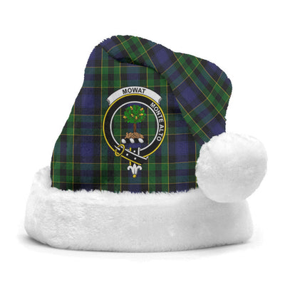Clan Mowat Modern Tartan Crest Christmas Santa Hat