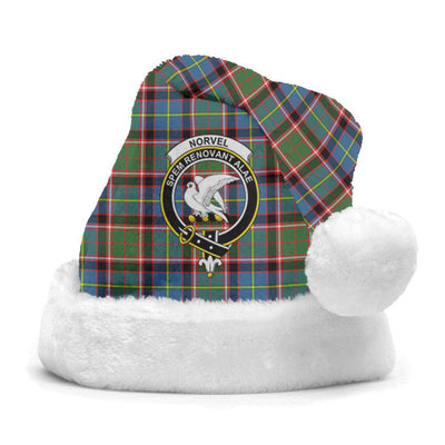 Clan Norvel (or Norvill) Tartan Crest Christmas Santa Hat