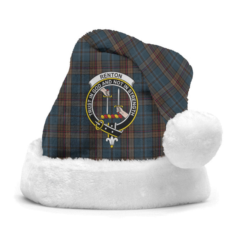 Clan Renton Tartan Crest Christmas Santa Hat SP68 Renton Tartan Tartan Santa Hat
