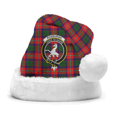 Clan Roxburgh District Tartan Crest Christmas Santa Hat