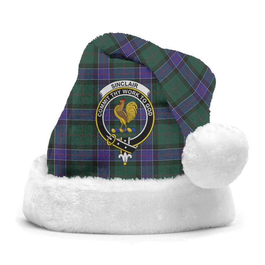 Clan Sinclair Hunting Modern Tartan Crest Christmas Santa Hat PP64 Sinclair Hunting Modern Tartan Tartan Santa Hat
