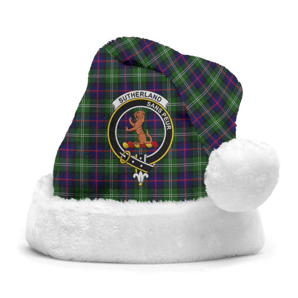 Clan Sutherland Modern Tartan Crest Christmas Santa Hat KT35 Sutherland Modern Tartan Tartan Santa Hat