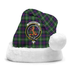 Clan Sutherland Modern Tartan Crest Christmas Santa Hat KT35 Sutherland Modern Tartan Tartan Santa Hat