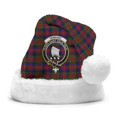 Clan Tennant Tartan Crest Christmas Santa Hat