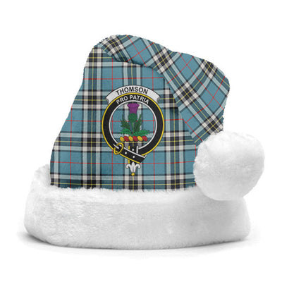 Clan Thomson Blue Tartan Crest Christmas Santa Hat