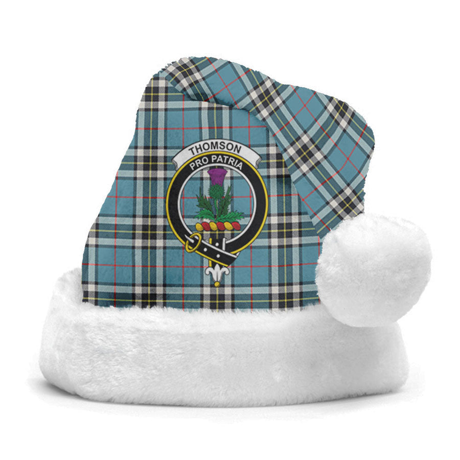 Clan Thomson Blue Tartan Crest Christmas Santa Hat CN32 Thomson Blue Tartan Tartan Santa Hat