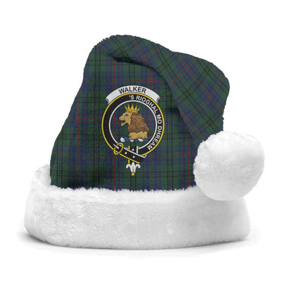 Clan Walker Hunting Tartan Crest Christmas Santa Hat
