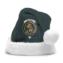 Clan Walker Hunting Tartan Crest Christmas Santa Hat WQ35 Walker Hunting Tartan Tartan Santa Hat