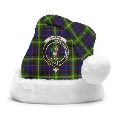 Clan Watson Modern Tartan Crest Christmas Santa Hat