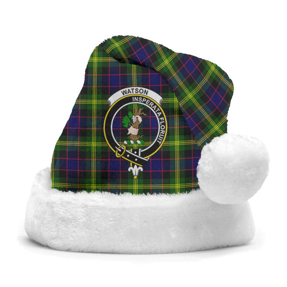 Clan Watson Modern Tartan Crest Christmas Santa Hat LR32 Watson Modern Tartan Tartan Santa Hat