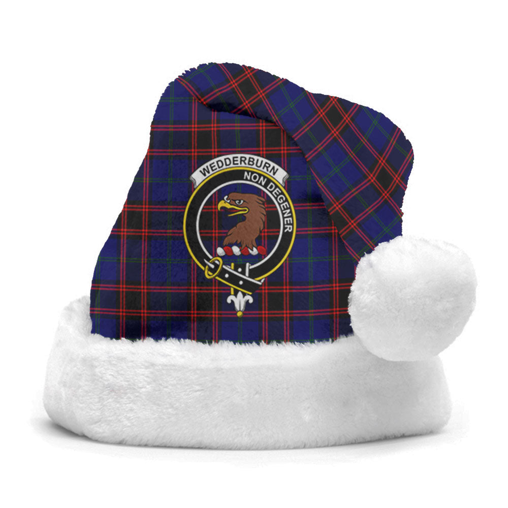Clan Wedderburn Tartan Crest Christmas Santa Hat UL28 Wedderburn Tartan Tartan Santa Hat