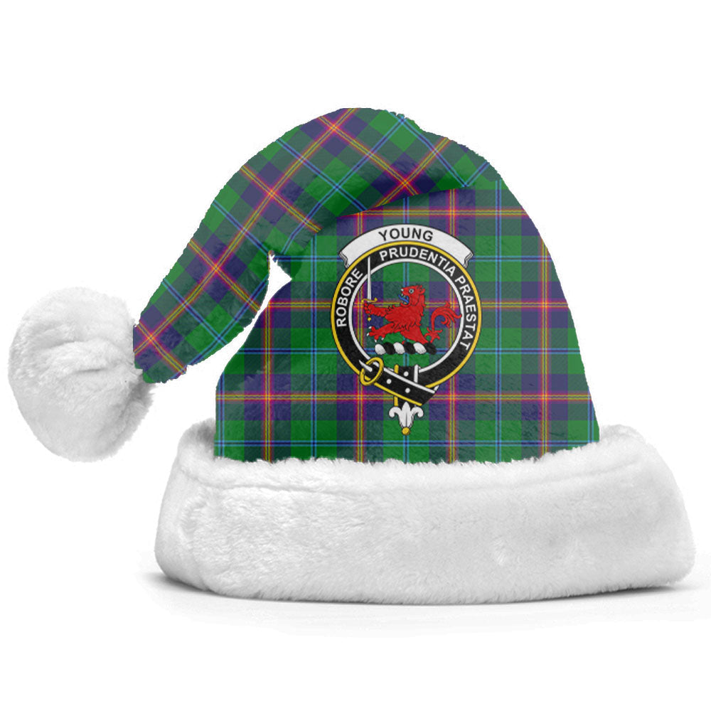 Clan Young Modern Tartan Crest Christmas Santa Hat KR72 Young Modern Tartan Tartan Santa Hat