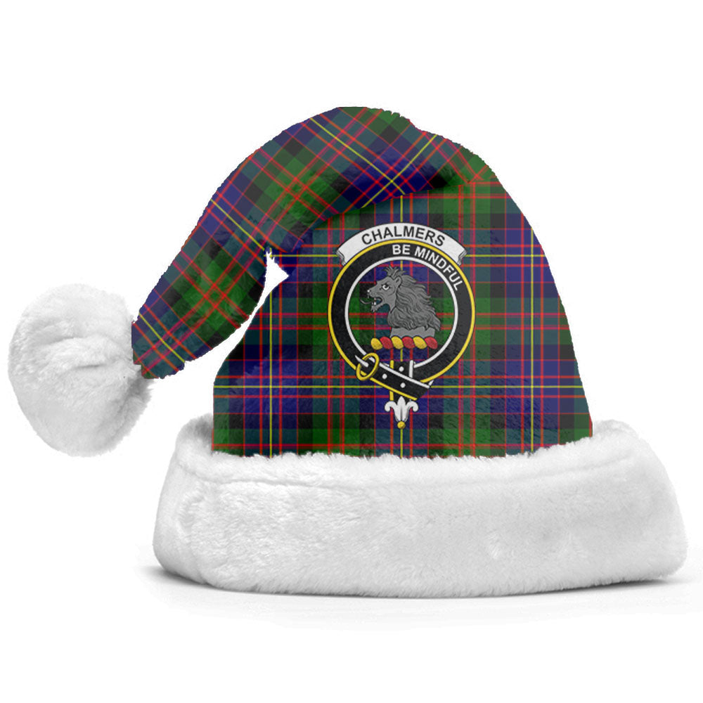 Clan Chalmers Tartan Crest Christmas Santa Hat FO47 Chalmers Tartan Tartan Santa Hat