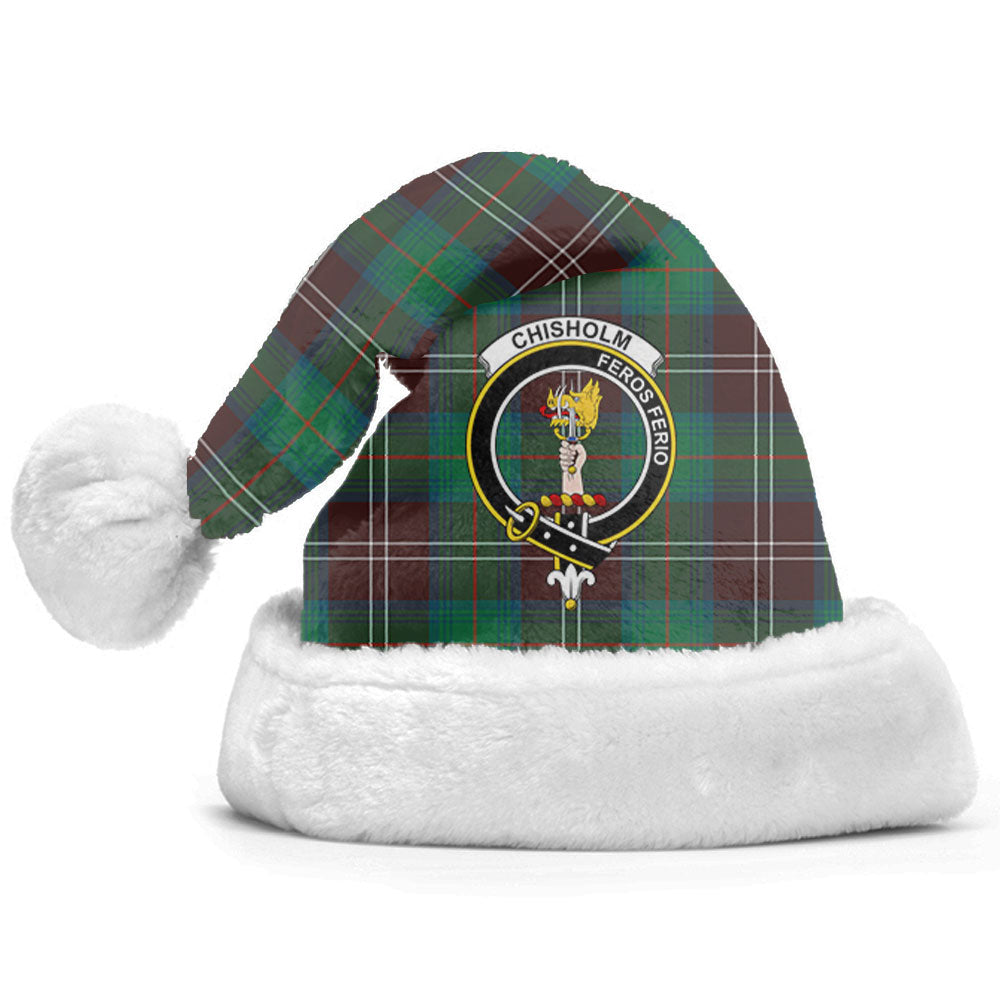 Clan Chisholm Hunting Ancient Tartan Crest Christmas Santa Hat GR94 Chisholm Hunting Ancient Tartan Tartan Santa Hat