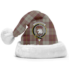Clan Cunningham Burgundy Dancers Tartan Crest Christmas Santa Hat VC32 Cunningham Burgundy Dancers Tartan Tartan Santa Hat