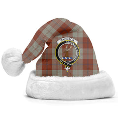 Clan Davidson Dress Dancers Tartan Crest Christmas Santa Hat AH27 Davidson Dress Dancers Tartan Tartan Santa Hat