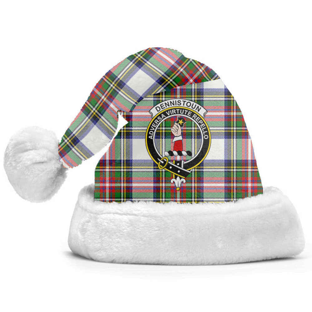 Clan Dennistoun Tartan Crest Christmas Santa Hat VV18 Dennistoun Tartan Tartan Santa Hat