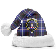 Clan Dunlop Modern Tartan Crest Christmas Santa Hat AT13 Dunlop Modern Tartan Tartan Santa Hat
