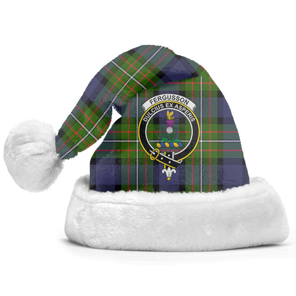 Clan Fergusson Modern Tartan Crest Christmas Santa Hat PY67 Fergusson Modern Tartan Tartan Santa Hat