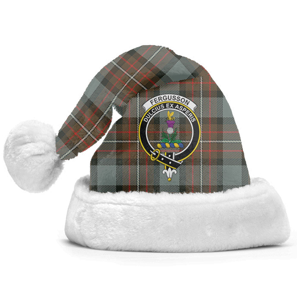 Clan Fergusson Weathered Tartan Crest Christmas Santa Hat OP53 Fergusson Weathered Tartan Tartan Santa Hat