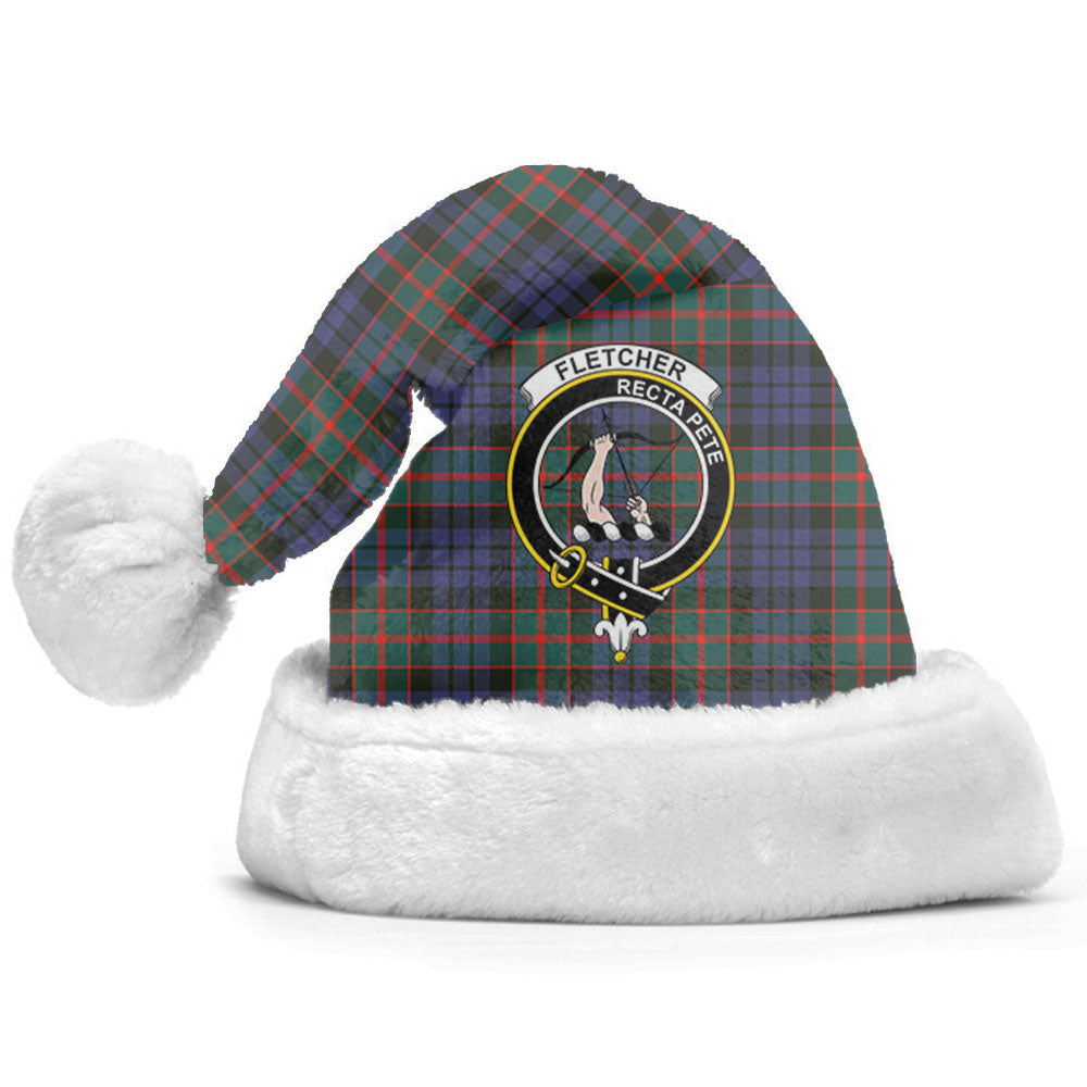 Clan Fletcher of Dunans Tartan Crest Christmas Santa Hat GZ47 Fletcher of Dunans Tartan Tartan Santa Hat