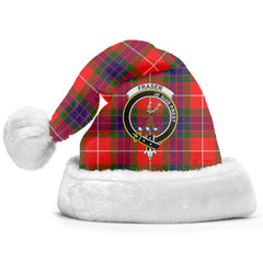 Clan Fraser (of Lovat) Modern Tartan Crest Christmas Santa Hat ZR81 Fraser (of Lovat) Modern Tartan Tartan Santa Hat