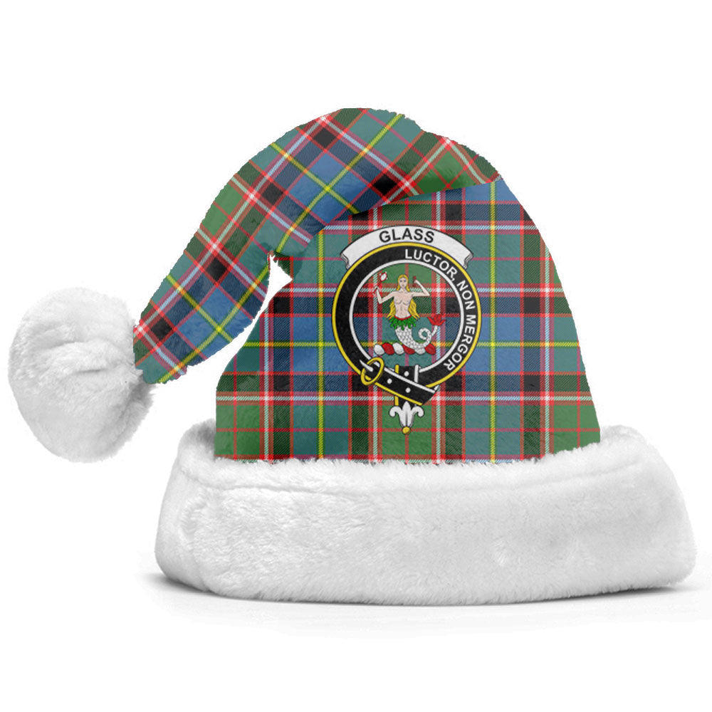 Clan Glass Tartan Crest Christmas Santa Hat TM64 Glass Tartan Tartan Santa Hat