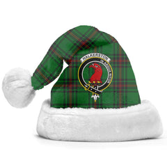 Clan Halkerston Tartan Crest Christmas Santa Hat HU99 Halkerston Tartan Tartan Santa Hat