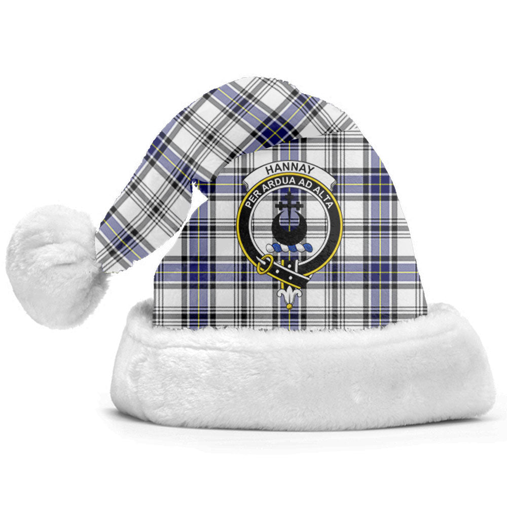 Clan Hannay Modern Tartan Crest Christmas Santa Hat BS51 Hannay Modern Tartan Tartan Santa Hat