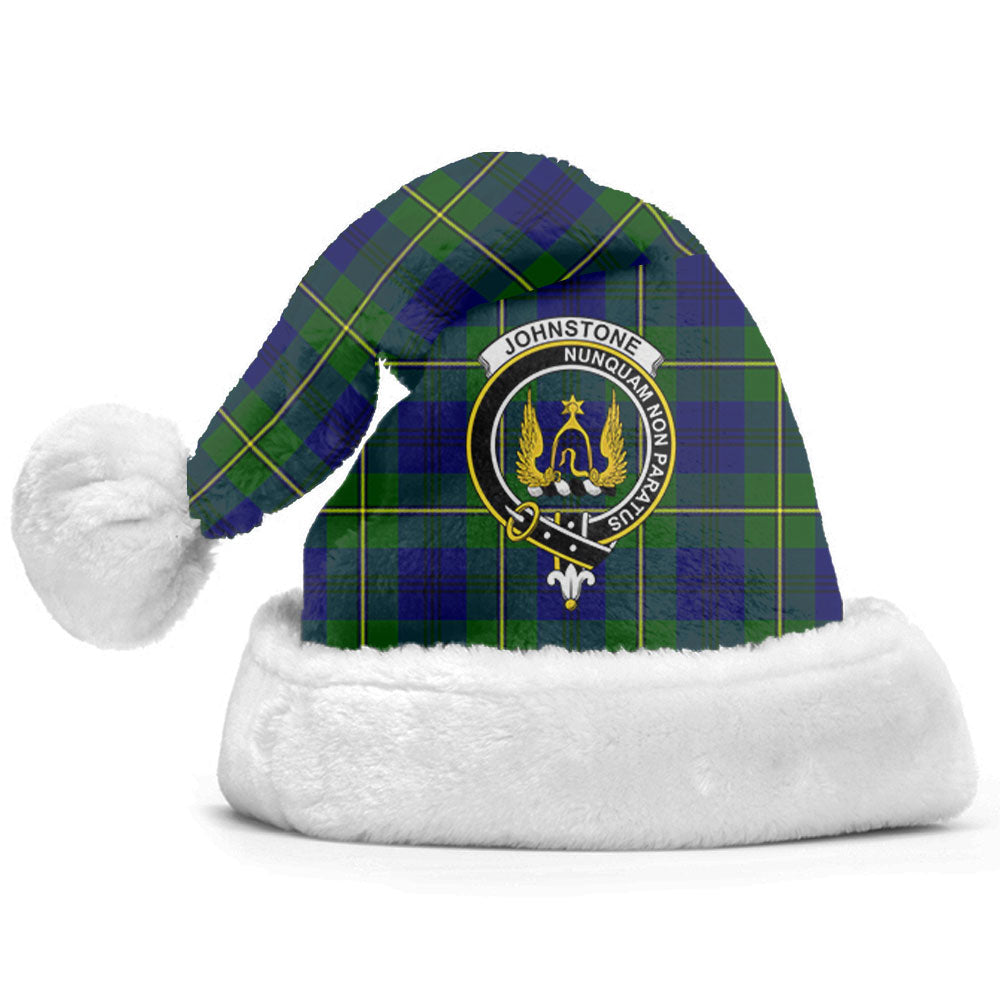 Clan Johnstone Modern Tartan Crest Christmas Santa Hat QL50 Johnstone Modern Tartan Tartan Santa Hat
