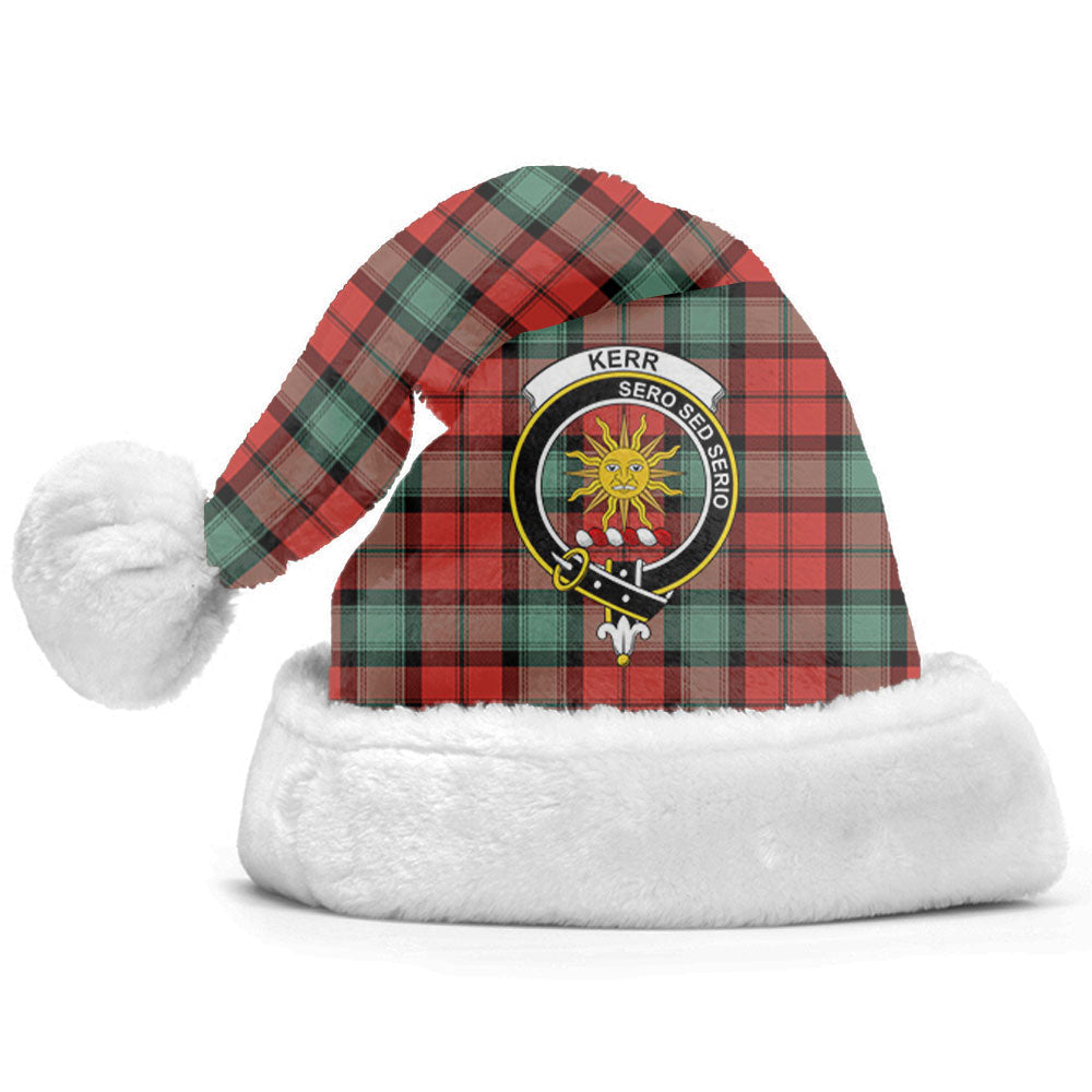 Clan Kerr Ancient Tartan Crest Christmas Santa Hat PQ45 Kerr Ancient Tartan Tartan Santa Hat