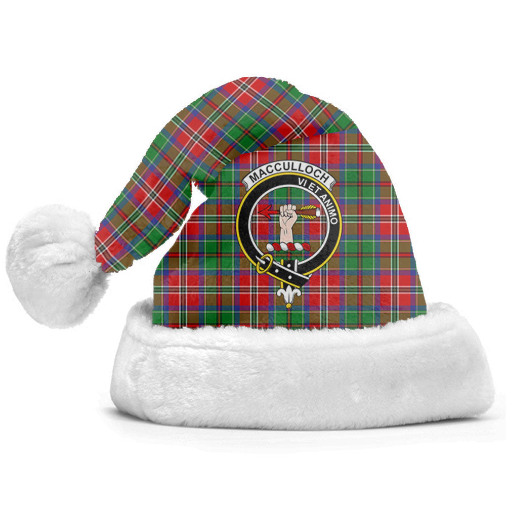 Clan MacCulloch (McCulloch) Tartan Crest Christmas Santa Hat LL11 MacCulloch (McCulloch) Tartan Tartan Santa Hat