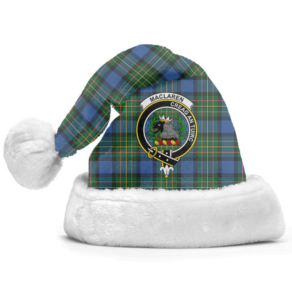 Clan MacLaren Ancient Tartan Crest Christmas Santa Hat QG60 MacLaren Ancient Tartan Tartan Santa Hat