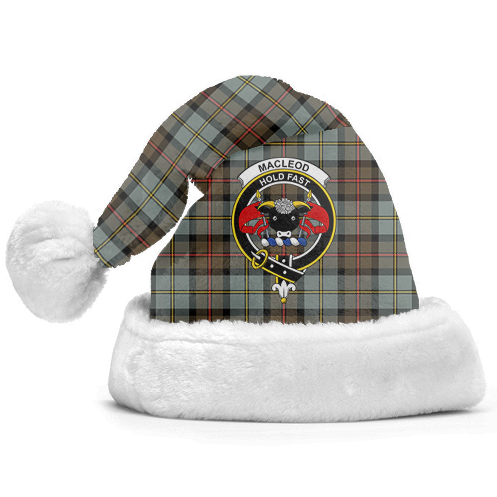 Clan MacLeod of Harris Weathered Tartan Crest Christmas Santa Hat QK43 MacLeod of Harris Weathered Tartan Tartan Santa Hat