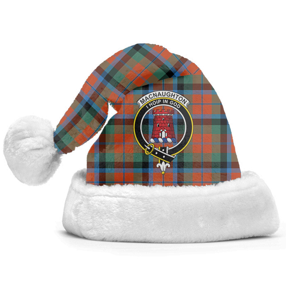 Clan MacNaughton Ancient Tartan Crest Christmas Santa Hat BR57 MacNaughton Ancient Tartan Tartan Santa Hat