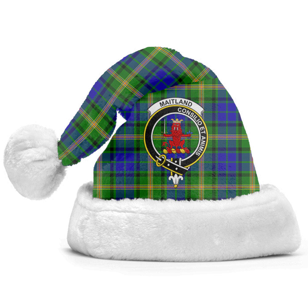 Clan Maitland Tartan Crest Christmas Santa Hat MQ40 Maitland Tartan Tartan Santa Hat