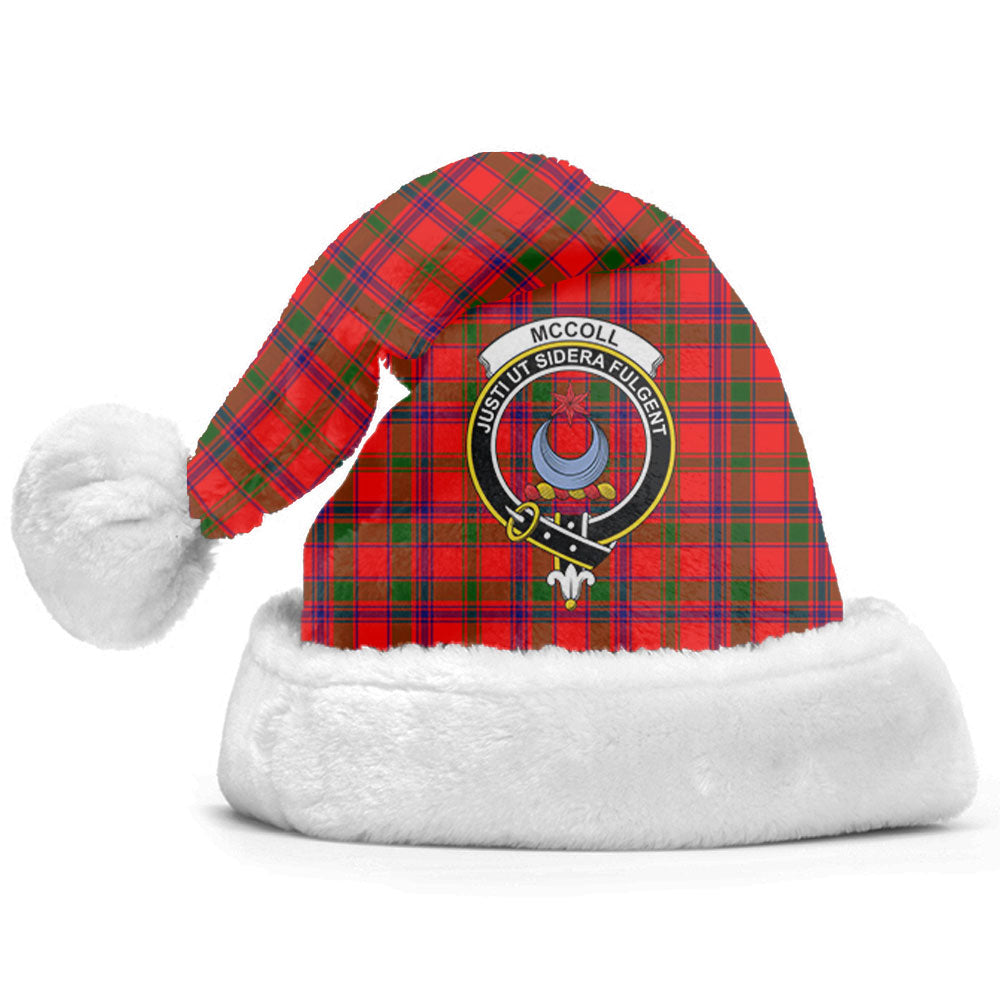 Clan McColl Tartan Crest Christmas Santa Hat VG35 McColl Tartan Tartan Santa Hat