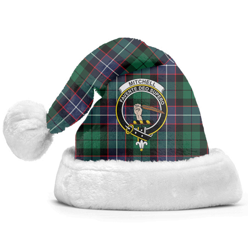 Clan Mitchell Modern Tartan Crest Christmas Santa Hat GA22 Mitchell Modern Tartan Tartan Santa Hat