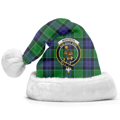 Clan Monteith Tartan Crest Christmas Santa Hat JY27 Monteith Tartan Tartan Santa Hat