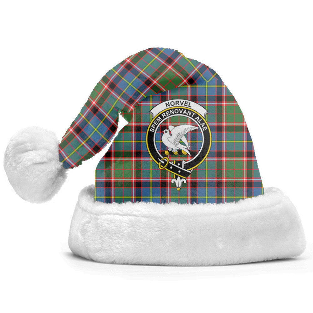 Clan Norvel (or Norvill) Tartan Crest Christmas Santa Hat EU57 Norvel (or Norvill) Tartan Tartan Santa Hat