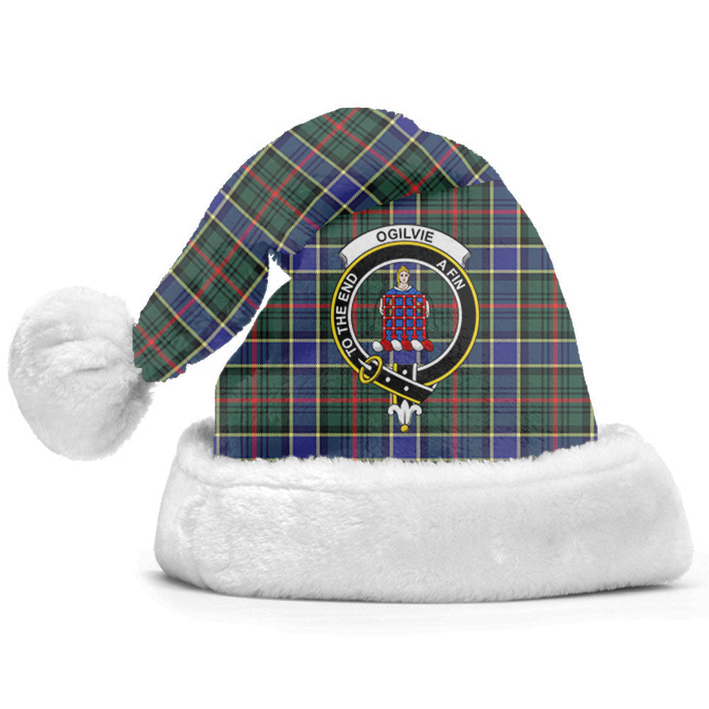 Clan Ogilvie Hunting Modern Tartan Crest Christmas Santa Hat WO13 Ogilvie Hunting Modern Tartan Tartan Santa Hat