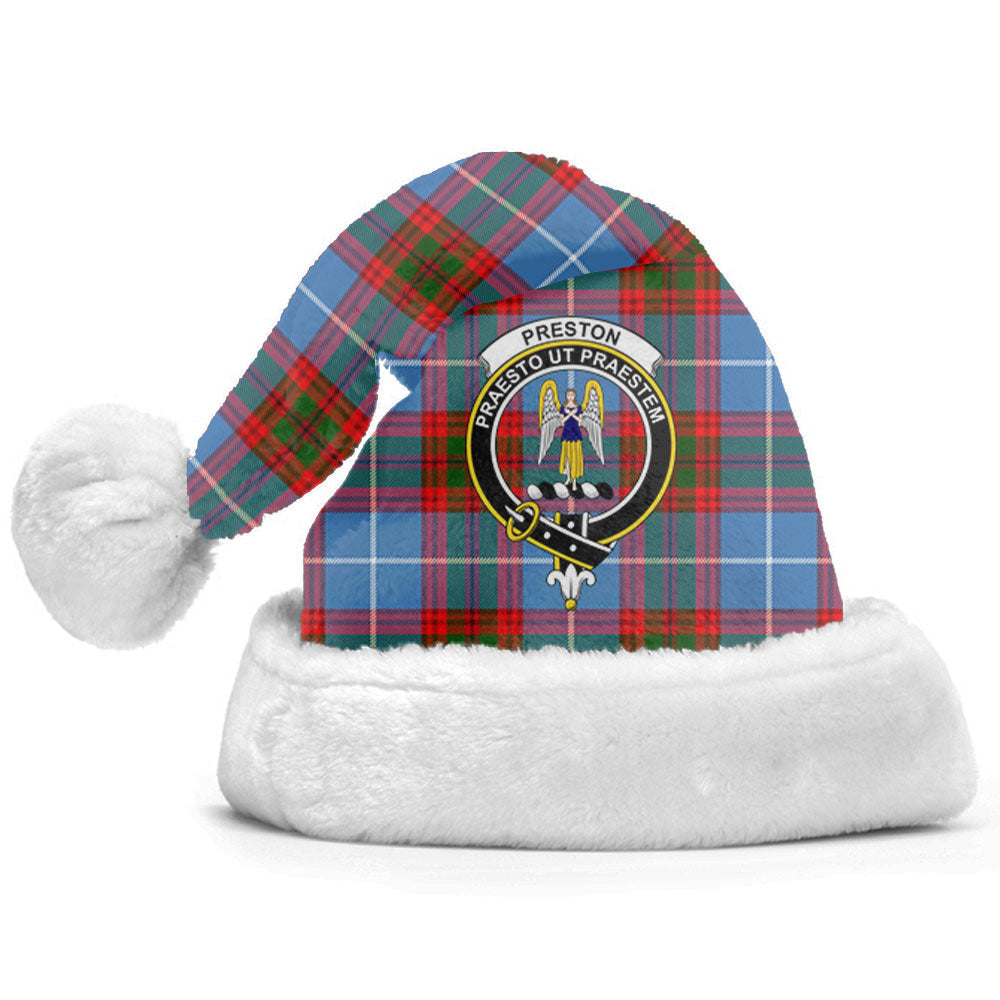 Clan Preston Tartan Crest Christmas Santa Hat DS90 Preston Tartan Tartan Santa Hat