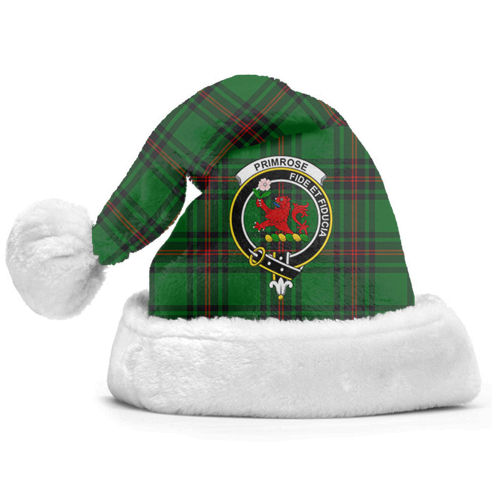 Clan Primrose Tartan Crest Christmas Santa Hat MQ63 Primrose Tartan Tartan Santa Hat