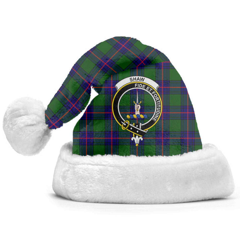 Clan Shaw Modern Tartan Crest Christmas Santa Hat JY70 Shaw Modern Tartan Tartan Santa Hat