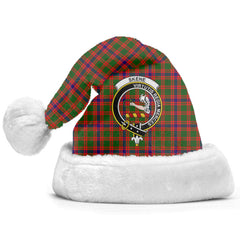 Clan Skene Modern Tartan Crest Christmas Santa Hat NE62 Skene Modern Tartan Tartan Santa Hat