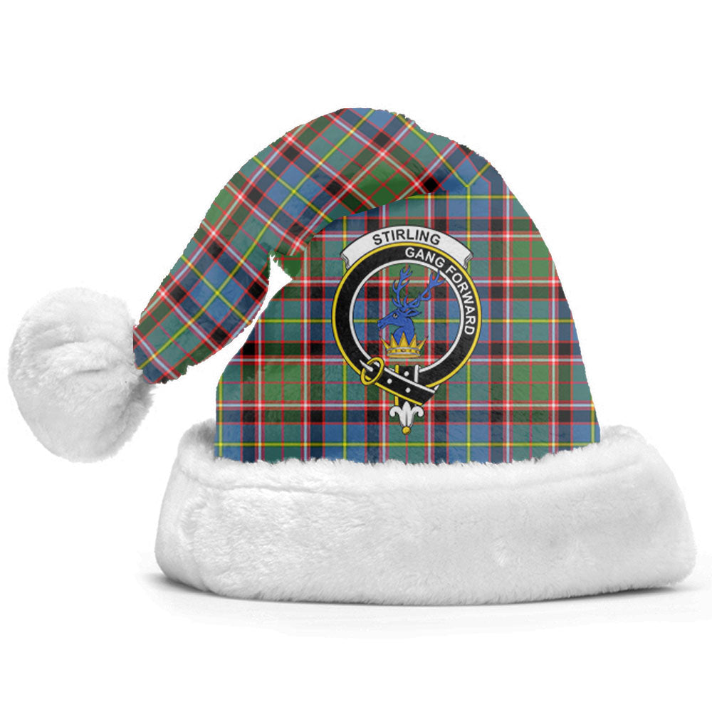 Clan Stirling (of Cadder-Present Chief) Tartan Crest Christmas Santa Hat OG71 Stirling (of Cadder-Present Chief) Tartan Tartan Santa Hat