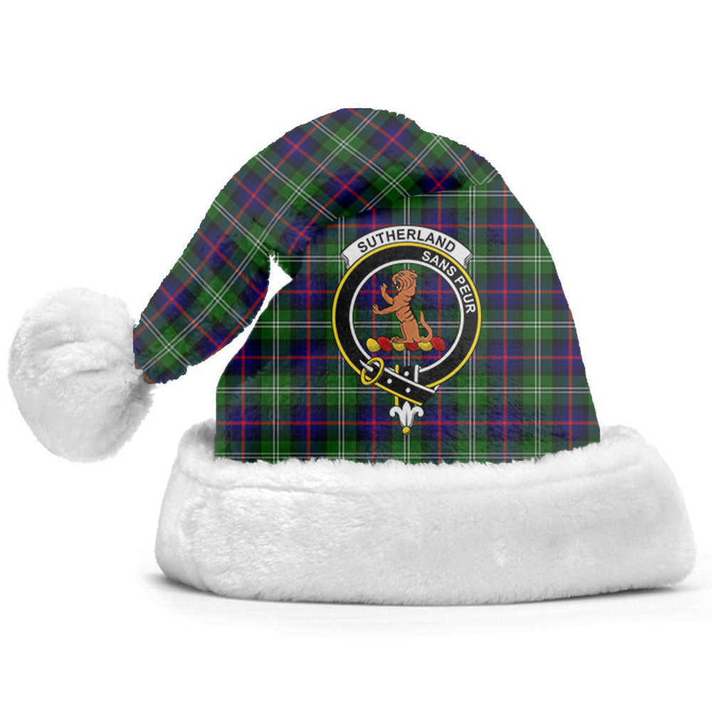 Clan Sutherland Modern Tartan Crest Christmas Santa Hat KT35 Sutherland Modern Tartan Tartan Santa Hat