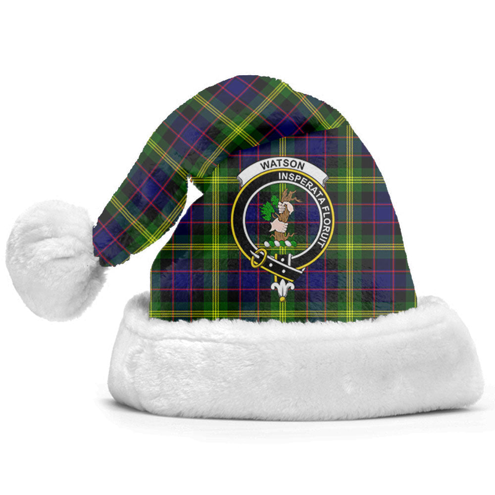 Clan Watson Modern Tartan Crest Christmas Santa Hat LR32 Watson Modern Tartan Tartan Santa Hat